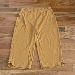Pure Jill Pants Womens X-Large Mustard Elastic Waist Relaxed Cotton Blend
